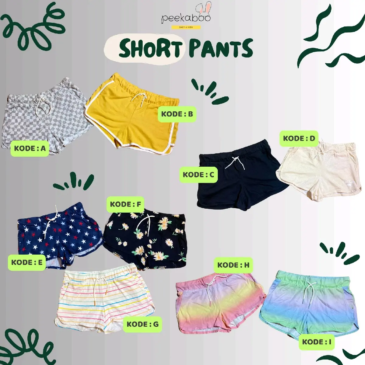 celana pendek boxer tidur anak santai shorts bermotif
