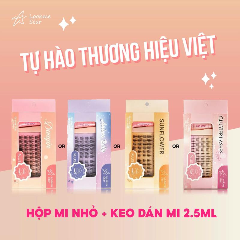 (Quà Tặng) - 1 Hộp Nhỏ Lông Mi Giả Tự Nhiên Phân Loại Ngẫu Nhiên Anime baby - Tai Thỏ - Sunflower - Douyin 1