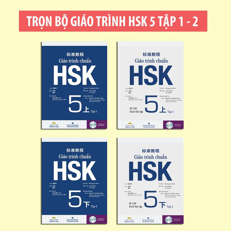 Sách - Giáo Trình Chuẩn HSK 5 Tập 1,2 Giáo Trình + Bài Tập ( Bản Đen Trắng Lẻ Tuỳ Chọn )