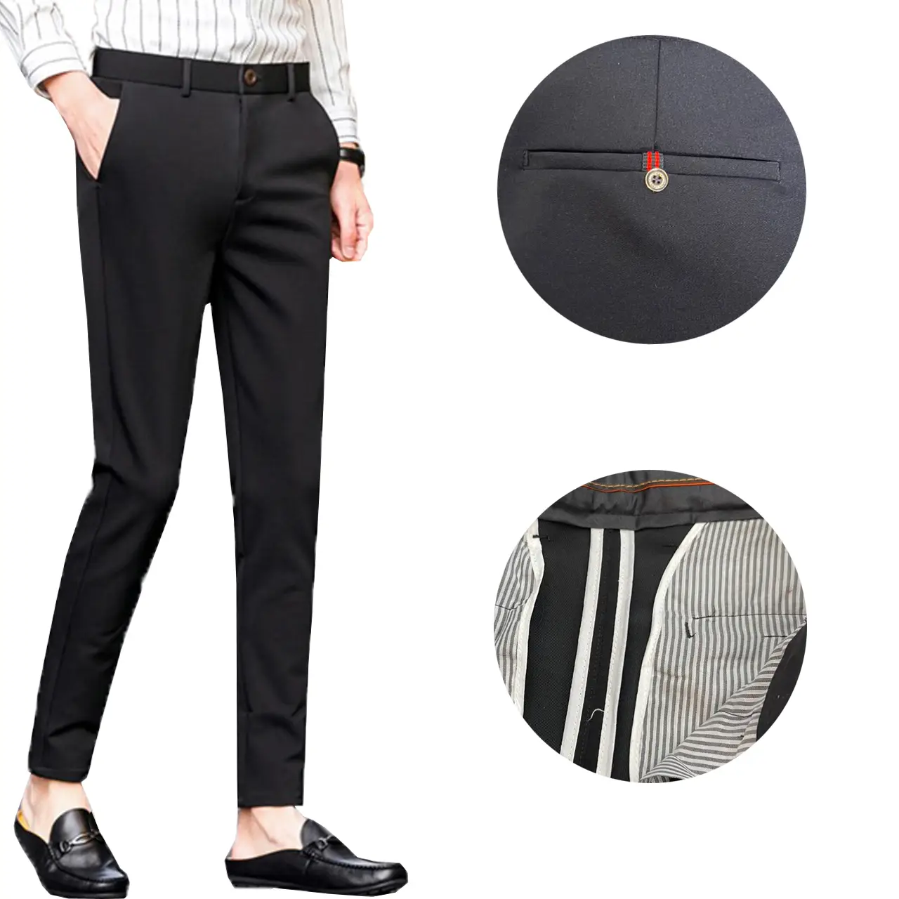 Quần dài tây âu nam Cotton co giãn 4 chiều form ôm gọn giặt không nhăn không phai màu