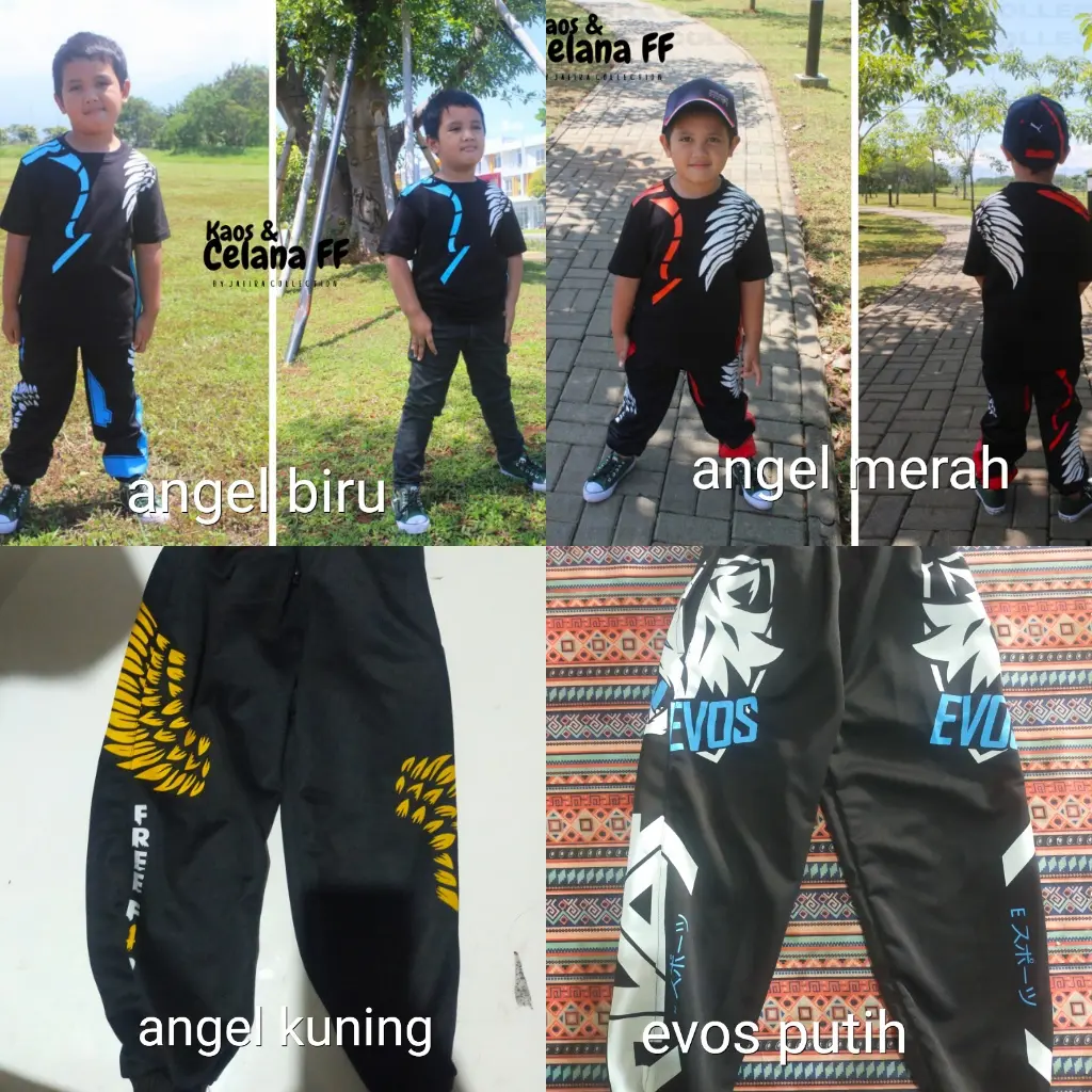 Termurah Celana Kaos Angel Free Fire / Celana Gaming FF / Celana joger Anak FF / Celana enjel FF estimasi usia 3-12t