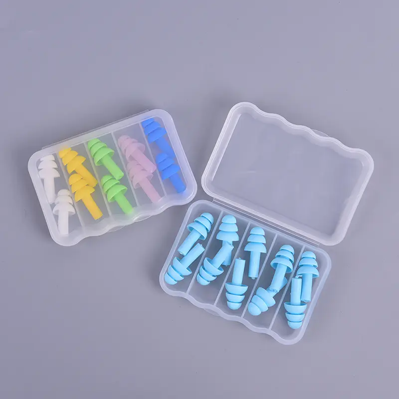Nút Bịt Tai Bằng Silicon, 5 Cặp, Nút Bịt Tai Khi Ngủ, Giảm Tiếng Ồn, Thích Hợp Để Bơi Lội, Nút Bịt Tai