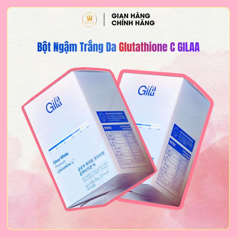 Combo 2 Hộp Bột Ngậm Trắng Da Glutathione C GILAA (2x30 gói x3g) - Sản phẩm làm trắng da hiệu quả