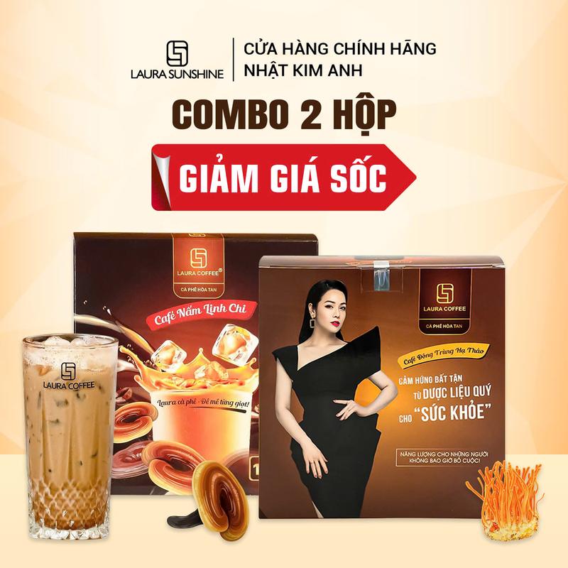 [GIẢM GIÁ KHÔNG QUÀ] Combo 2 hộp Cà phê hòa tan cao cấp Laura Sunshine (2 hộp x 10 gói)