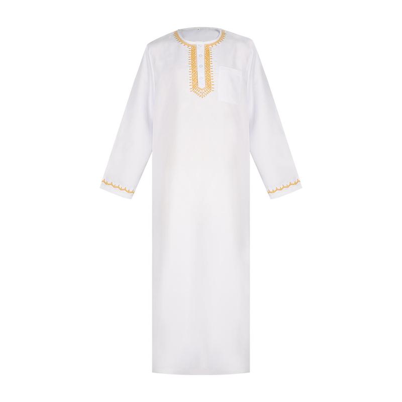 Halloween Cosplay Costume Arab Robe Loose Missionary Middle East Print Men Muslim Clothes 1