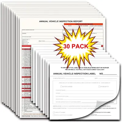 Fmcsa Annual Inspection Sticker DOT Annual Inspection Decals - 10 Pack ...