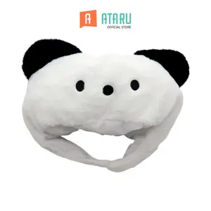 Ataru Topi Head Cover Doggy - Putih Aksesoris Kepala Karakter Topi Bentuk Hewan Properti Foto Perlengkapan Kostum