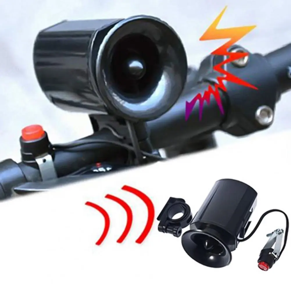 9V Electronic Bicycle Bell 6 Sound Effect Loud Alarm Speaker Warning Safety Police Siren Bicycle Handlebar Alarm Ring for Bike