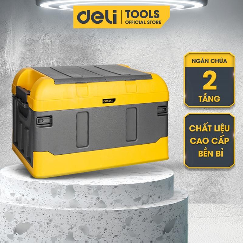 Hộp Đựng Đồ Nghề Hai Tầng Cỡ Lớn 45L Chính Hãng DELI - Chất Liệu Nhựa PP Siêu Bền