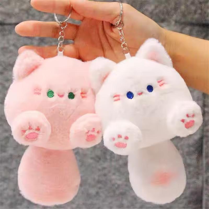 Gantungan Kunci Suara/Liontin Ransel Yang Lucu/Gantungan Kunci Boneka Kucing Fluffy Bunyi Lucu/Gantungan Kunci Boneka /Gantungan Kunci Kucing/Gantungan Kunci Boneka Kucing Fluffy Bunyi Lucu 1