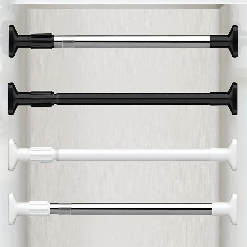 Product Introduction of 1pc Multifunctional Telescopic Rod - Easy Install, No Punching Required - Shower, Door, Wardrobe, Drying Rod - Bathroom Accessory 1