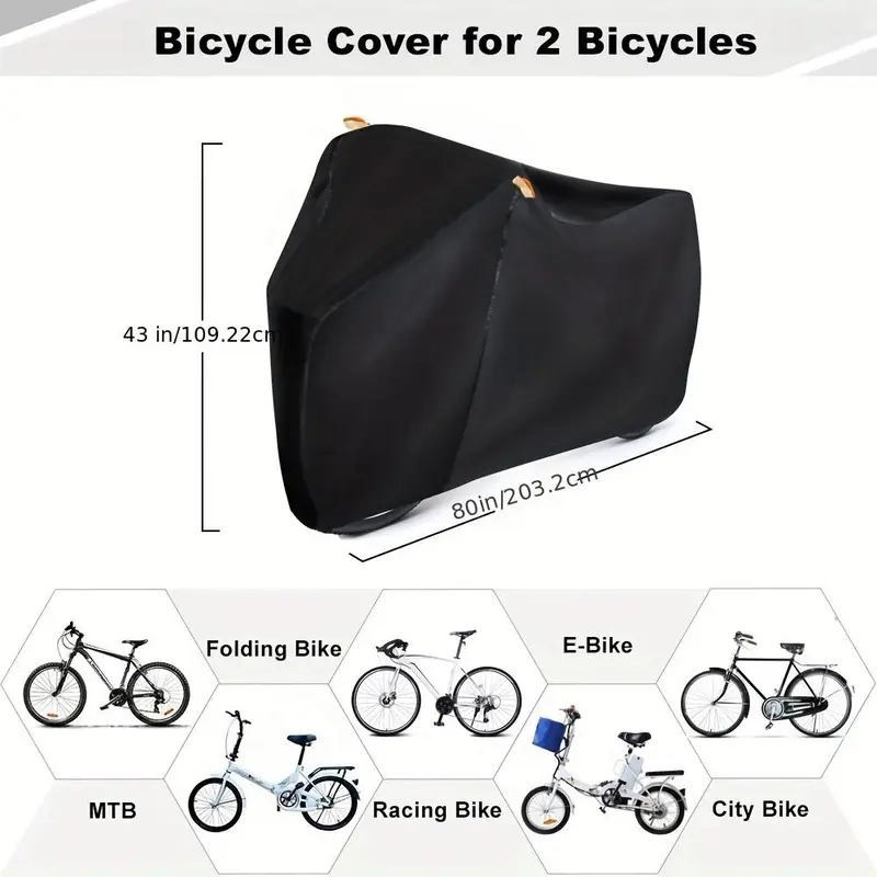 Waterproof Bicycle Cover, Outdoor Bike Storage Rack for 2 Bikes, Bicycle Cover for Outdoor Storage, Suitable for Mountain Bikes/Bicycles 1