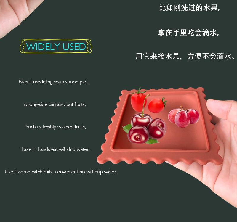 Product Introduction of Creative Soup Spoon Mat Biscuit Shaped Cartoon Desktop Silicone Thermal Insulation And Anti Scalding Pad Practical Kitchen Tool 8