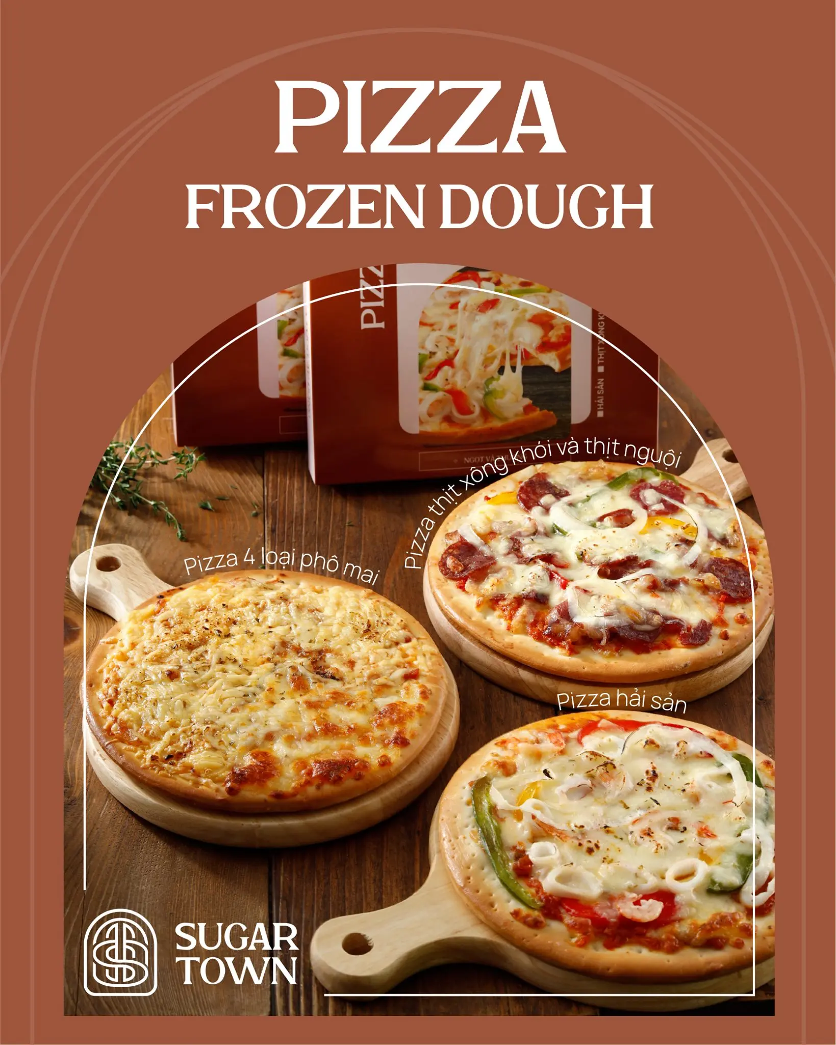 Pizza Sugar Town Bánh Tươi Cấp Đông - Ngon Chuẩn Âu [chỉ giao HCM]