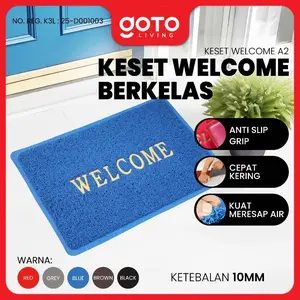 (Best Offer) Goto [COD] Terra Keset Lantai PVC Welcome 40x60CM Kamar Mandi Anti Slip Premium