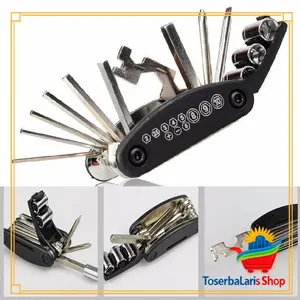 TSL Kunci et Lipat Bahan Carboon teel Baja Toolkit 16 In 1 hok Obeng / Kunci et epeda 16 In 1 Multifungsi Tools Kit / kunci lipat