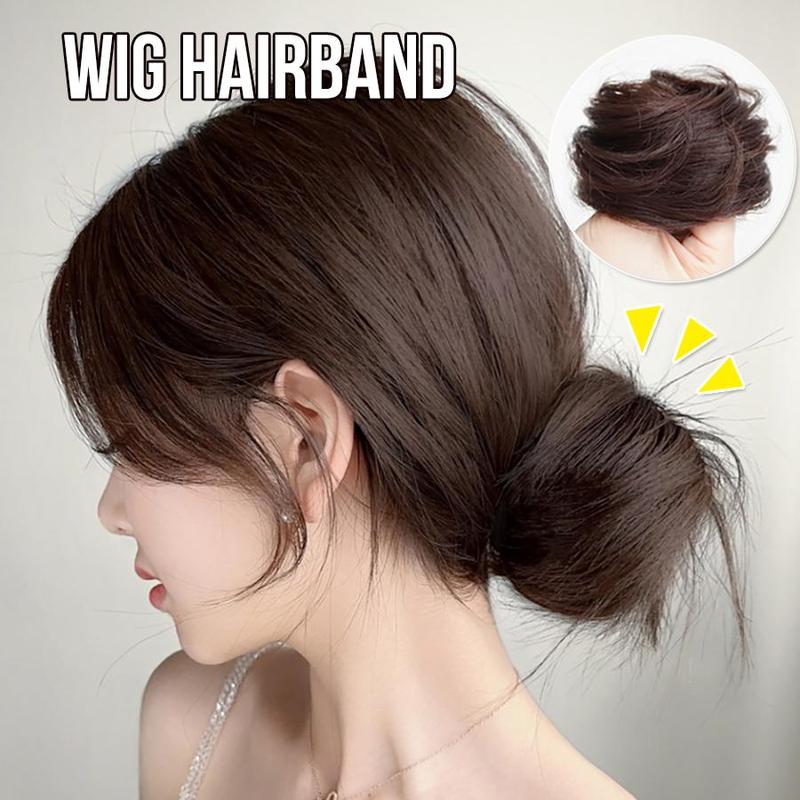 Product Introduction of Bun head wig female real hair natural bouffant scrunchie bract head lazy man disc hair artifact fake antique hair simulation 3