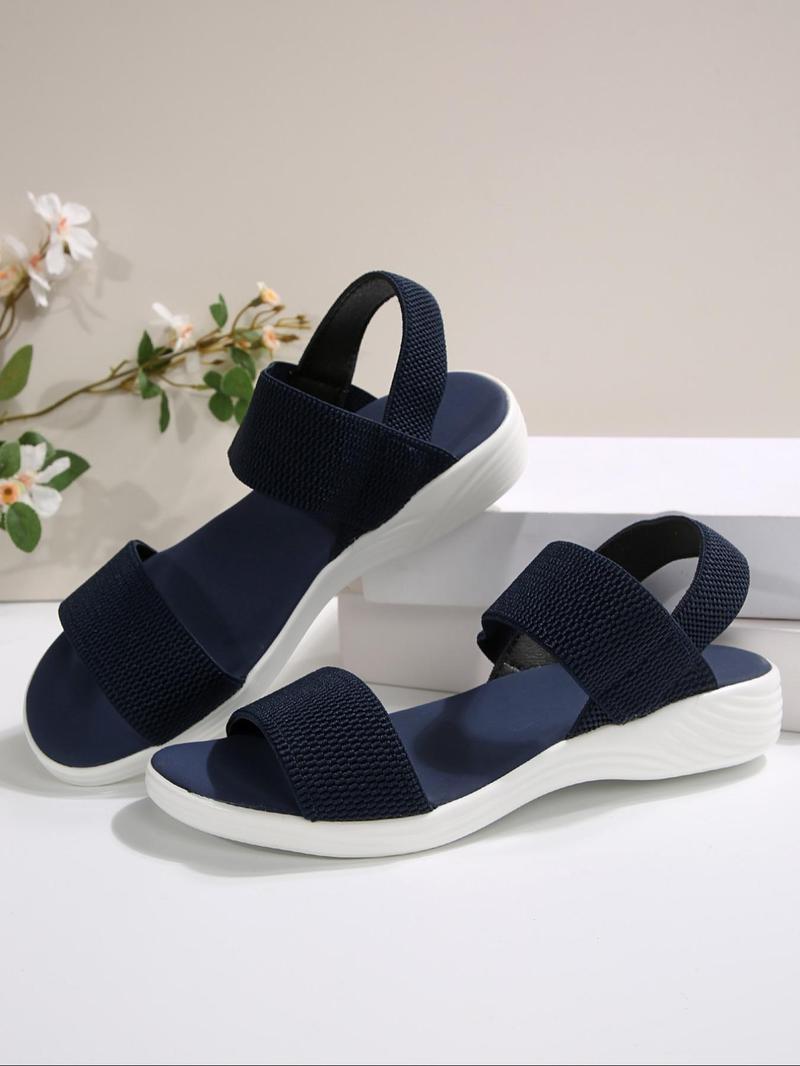 Product Introduction of Women's Fashionable Plain Color Sandals, 2024 New Style Casual Comfortable Sandals for Summer, Lightweight Breathable Shoes for Daily Wear, Girl 7