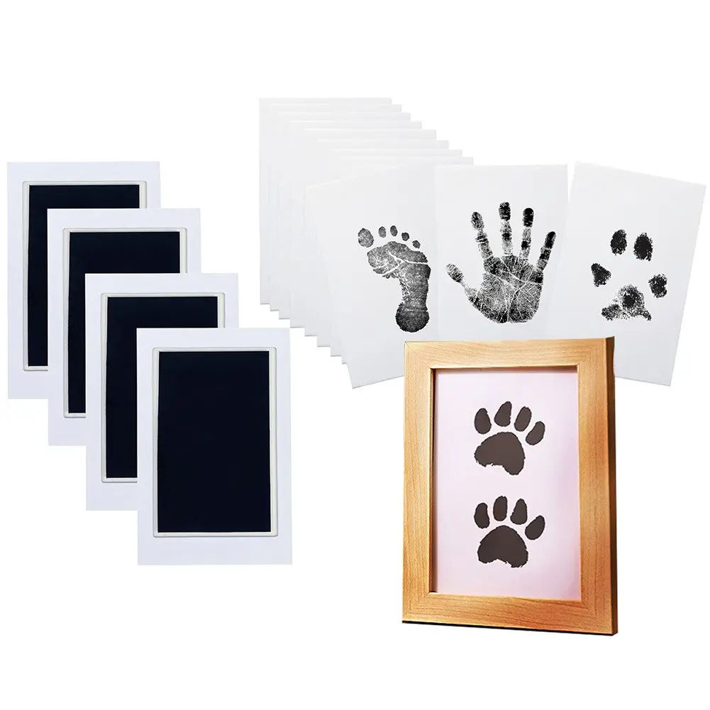 Double Layer Photo Frame Handprint Pet Dog Paw Print Newborn Memorial present
