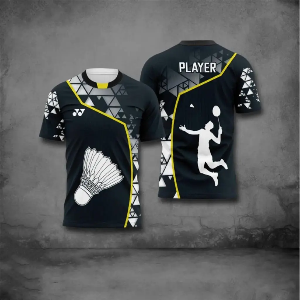 【Free Custom Name & Number】2024 Latest Badminton Clothing Men's and Women's Fashion Antibacterial T-shirts Free Customization of Name And