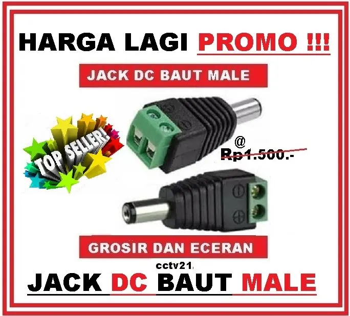 Distributor Jack Connetor DC Baut Male Akesesoris cctv21 Terlengkap