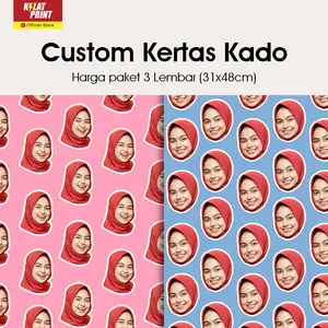 KERTAS KADO CUSTOM (3 lembar A3+) pakai foto sendiri/idol bias kpop bts | cetak gift paper viral