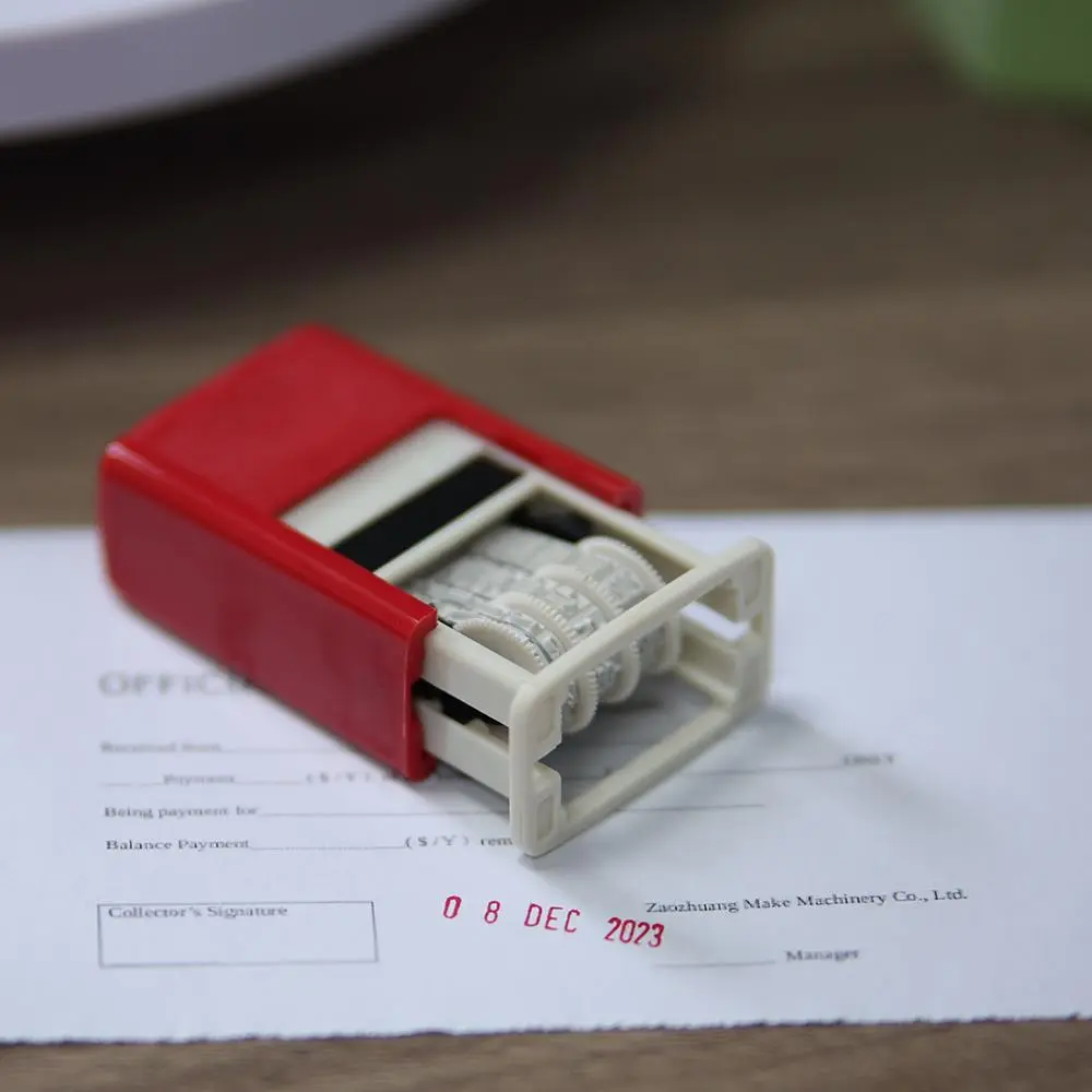Rotating Stamp Pad, Automatic Rechargeable Rubber Stamp Pad, Date Stamp Pad for Home Office, Stationery & Supplies