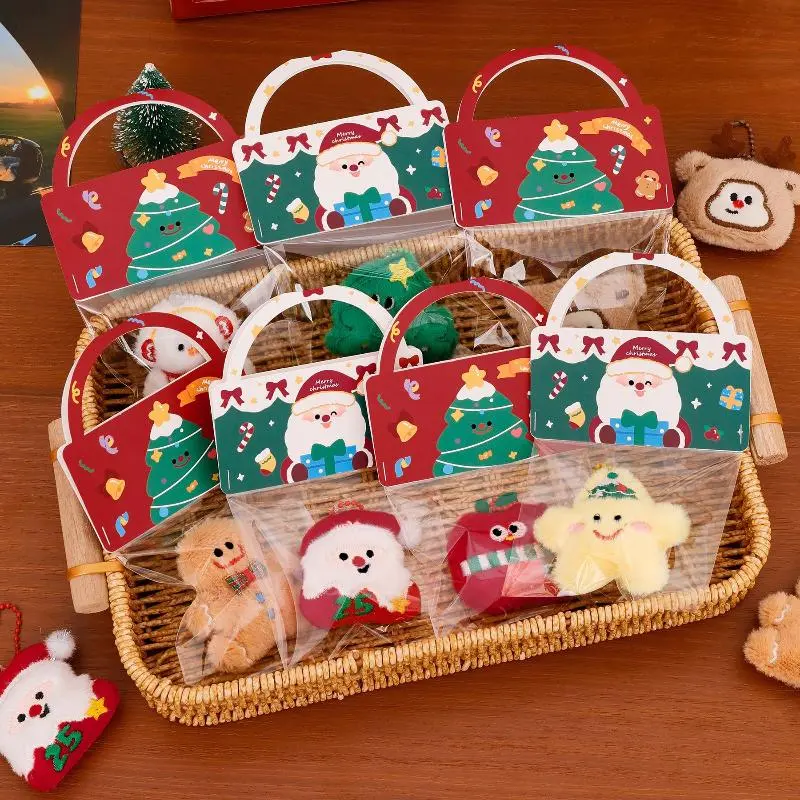 Christmas Plush Ornament Cute Santa Claus Snowman Stars Keychain
