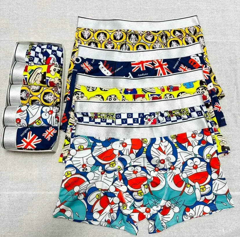 Combo 3,4,5 chiếc quần lót nam In hình Họa tiết Doremon, Shin [ Hàng loại 1 ] chất thun lạnh, quần sịp xì đùi nam co dãn thoáng mát kháng khuẩn Boxer Quần Boxer Menswear trunks dễ thương
