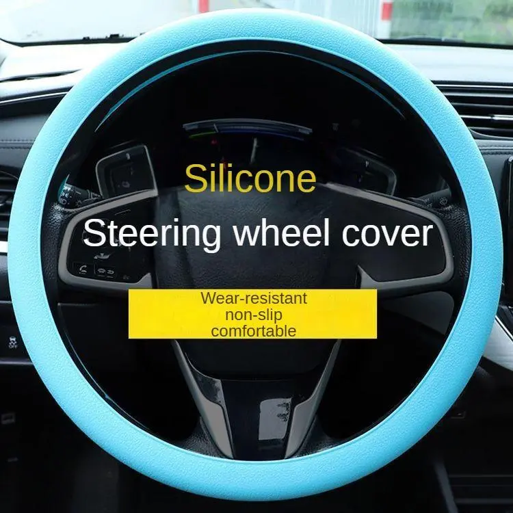 Car Silicone Steering Wheel Cover, Absorbing And Anti Slip Handle Cover, Universal