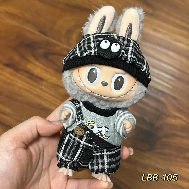 Product Introduction of Labubu Doll Clothes Vinyl Labubu 17cm Plush Toy Cute Dress-Up Casual Outfit Skirt Plush Toy Clothes 22