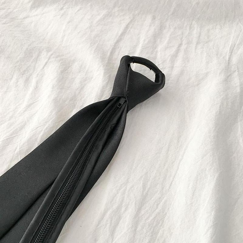 Product Introduction of College Style Plain Zipper Necktie Trendy Necktie Softing And Smothing Zipper Necktie Breathable For Men And Women 18