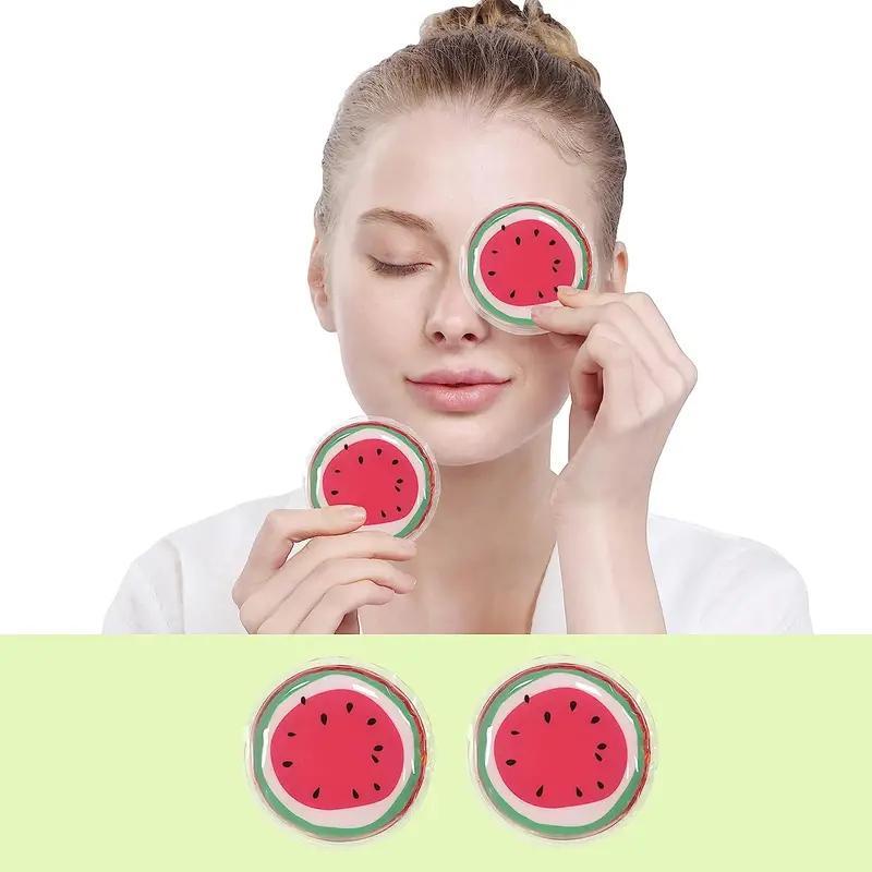 Reusable Gel Eye Patch, 2 Pairs Fruit Design Eye Mask, Eye Care Tool for Eye Relaxation, Eye Care Supplies for Home, Travel, Work 2