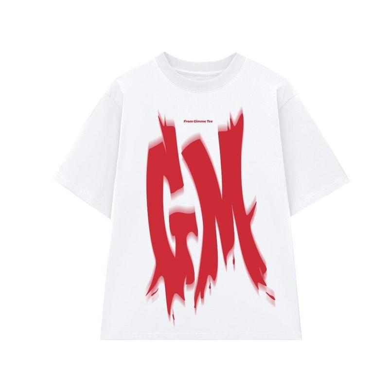 Áo Thun Ngoại Cỡ Gimme Tee, Unisex, In Chữ GM, Cotton, 270gsm, GMT36, Có Sẵn Trong S-5XL, [Thanh Toán Khi Nhận Hàng] Cổ Tròn Menswear Nam 1