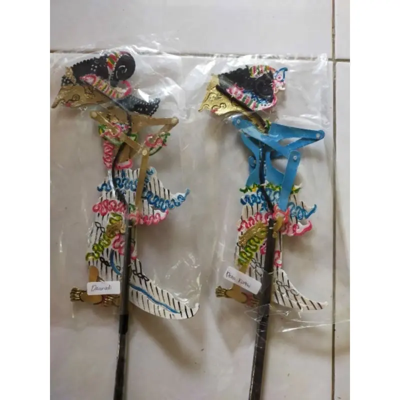 NAKIROHBUSINESS Wayang Kulit Asli Drupadi Kuntih Sepasang Ukuran 30cm Mini 1