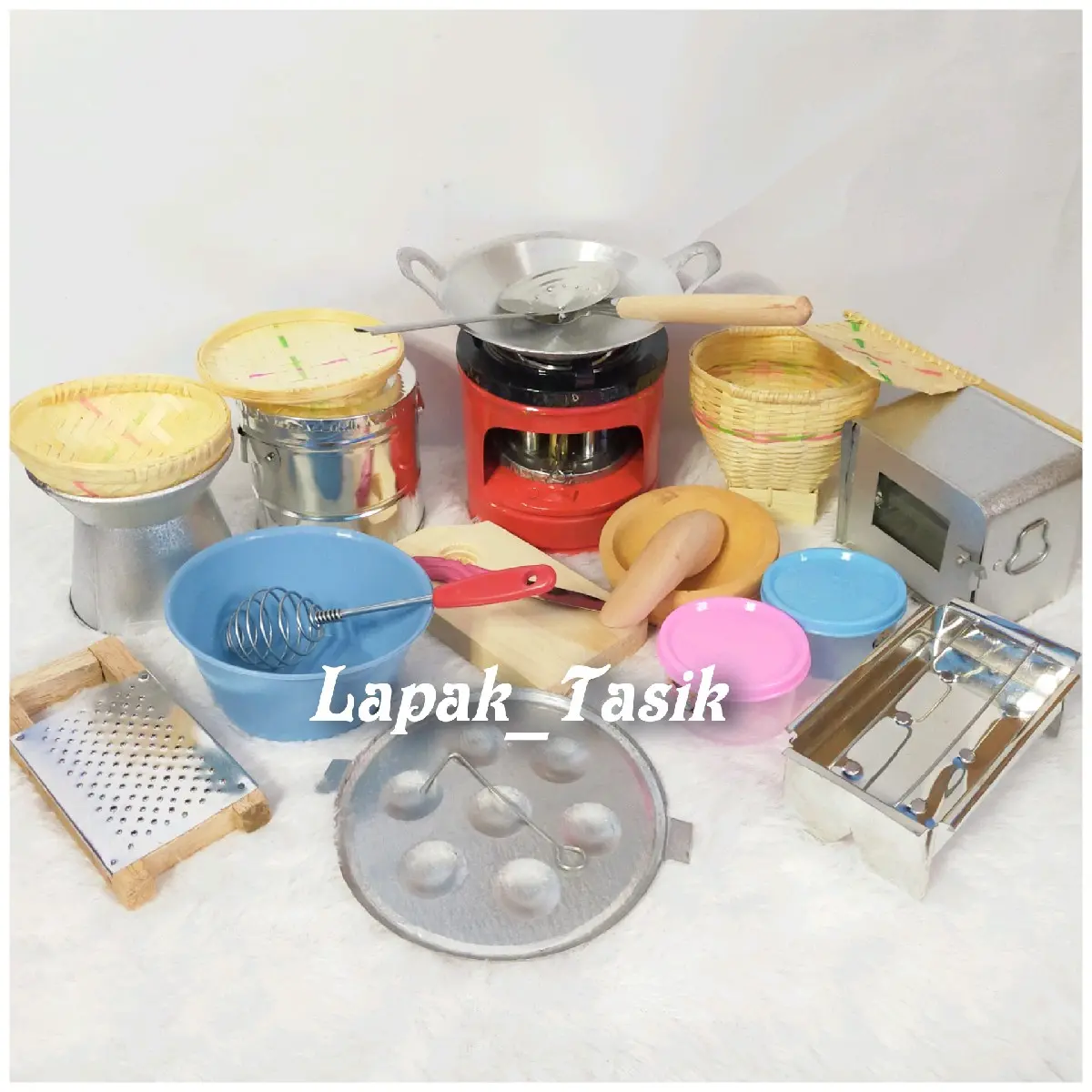 Paket Komplit Mainan Masak Masakan Anak Miniatur Peralatan Masak Anak Kayu Plastik
