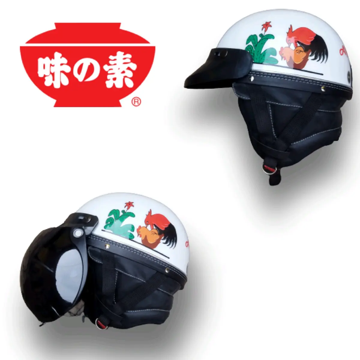 HELM RETRO CHIPS MOTIF AYAM JAGO MANGKOK Motorcycle