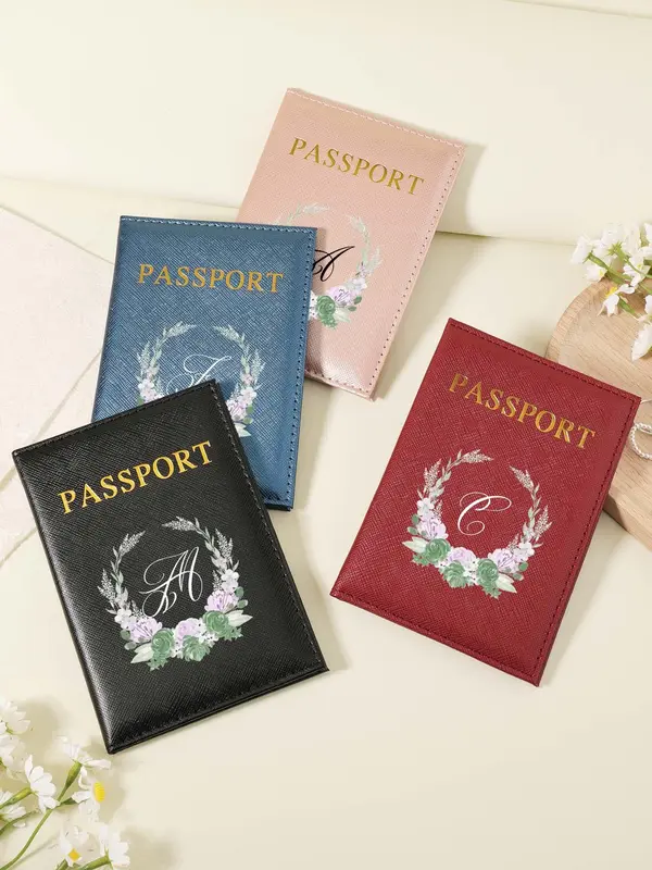 Letter Pattern Passport Case, Multi Card PU Passport Cover, Lightweight and Portable Passport Holder, Suitable for Easy Storage of ID Cards and Documents When Going Out 4