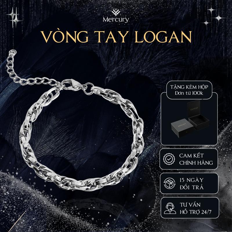 Vòng tay nam/nữ Mercury Logan - Trang sức, Phụ kiện thời trang Unisex - Thiết kế Basic, cá tính , Titan