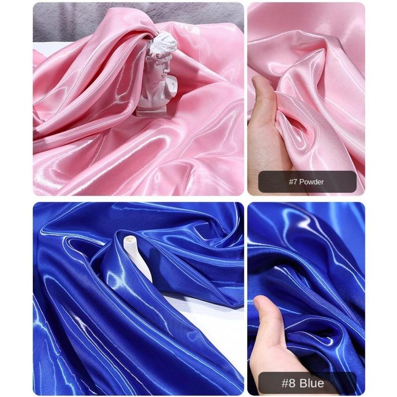 Product Introduction of Luxury Polyester Liquid Water Satin Fabric Thickened Natural Reflective Silk Satin Clothing Fabric Wedding Dress Decorative 32