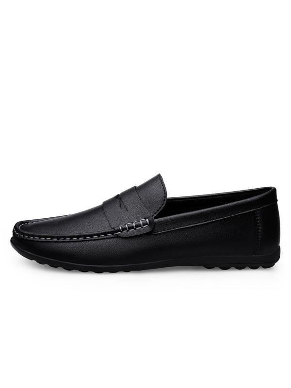 Men's 1 Pair Minimalist Plain Round Toe Slip-on Shoes, Casual Business Style Flat Shoes For Daily Wear, Lightweight Breathable Comfortable Shoes 8
