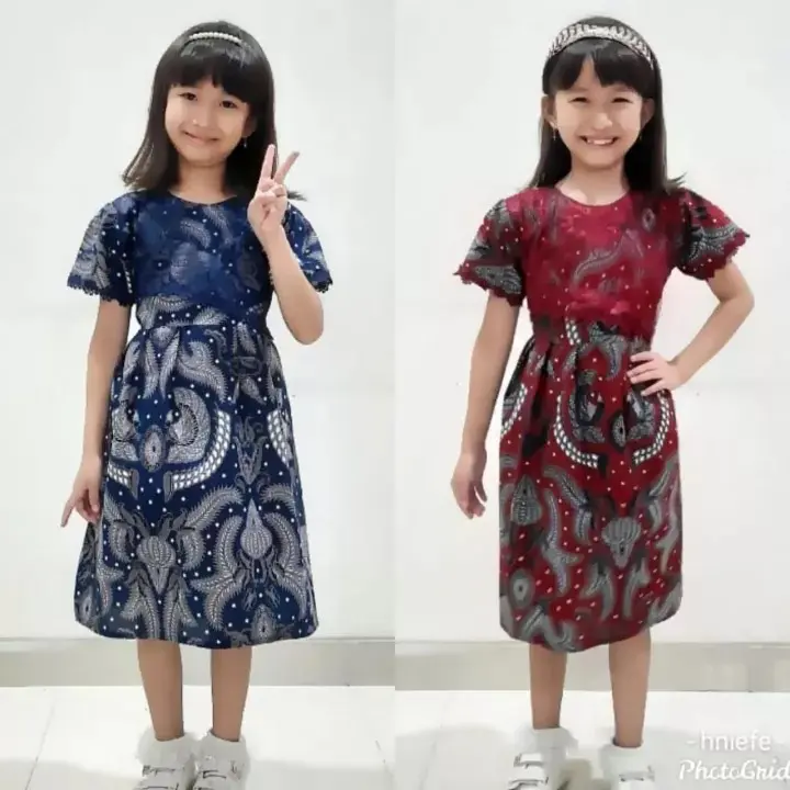 COD Baju Dress Anak Perempuan Batik Divania