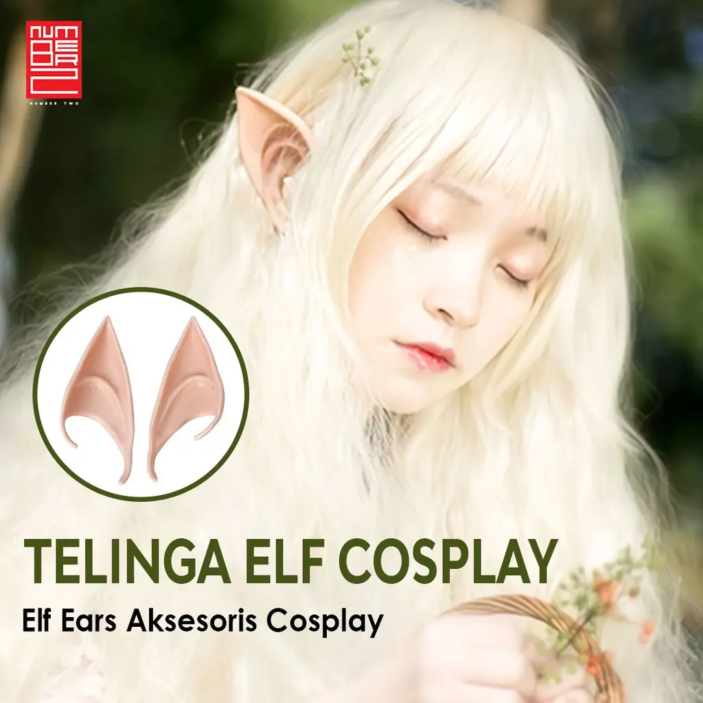 Telinga peri kuping princes palsu fairy plastik elf kecil aksesoris cosplay acara karnaval halloween costume bahan lateks