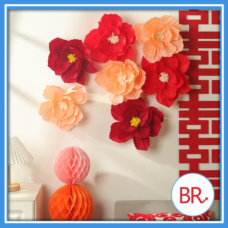 Hoa Phát Tài size 20,25,30cm trang trí nhà cửa Tết 2025 - Hoa giấy nhún trang trí,decor nhà cửa, trường học, đám cưới, quán cafe ấm cúng, sang trọng 02571