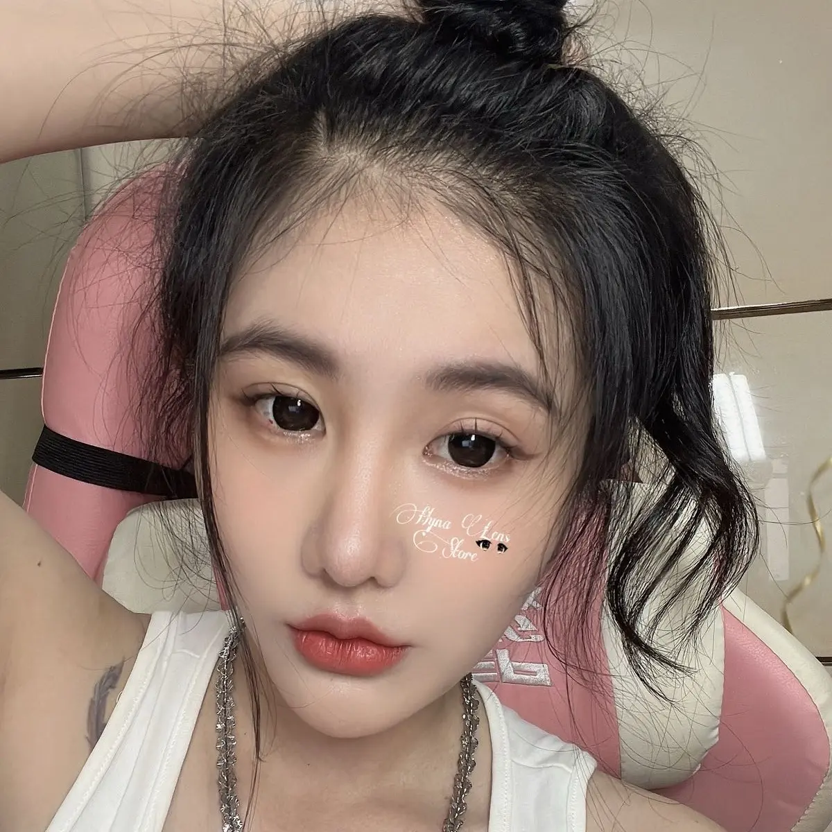 KÍNH ÁP TRÒNG - HYNA LENS MẪU 141 - 207  ĐEN BABY GIÃN TRÒNG TO HẠN SỬ DỤNG 1-3 THÁNG TẶNG KÈM KHAY DỤNG CỤ ĐEO