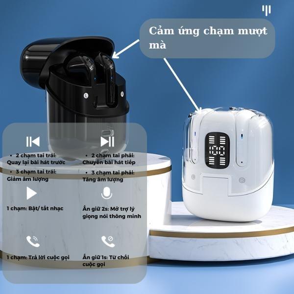 Tai nghe Bluetooth, Phiên bản DX16, Nút cảm ứng ENC, Khử tiếng ồn, Âm Nhạc mượt mà, Tai Nghe Không Dây, Thích hợp cho các cặp đôi, Hai cặp, Âm thanh Bluetooth, Khử tiếng ồn, Mới, Năm 2024 Earphone 2