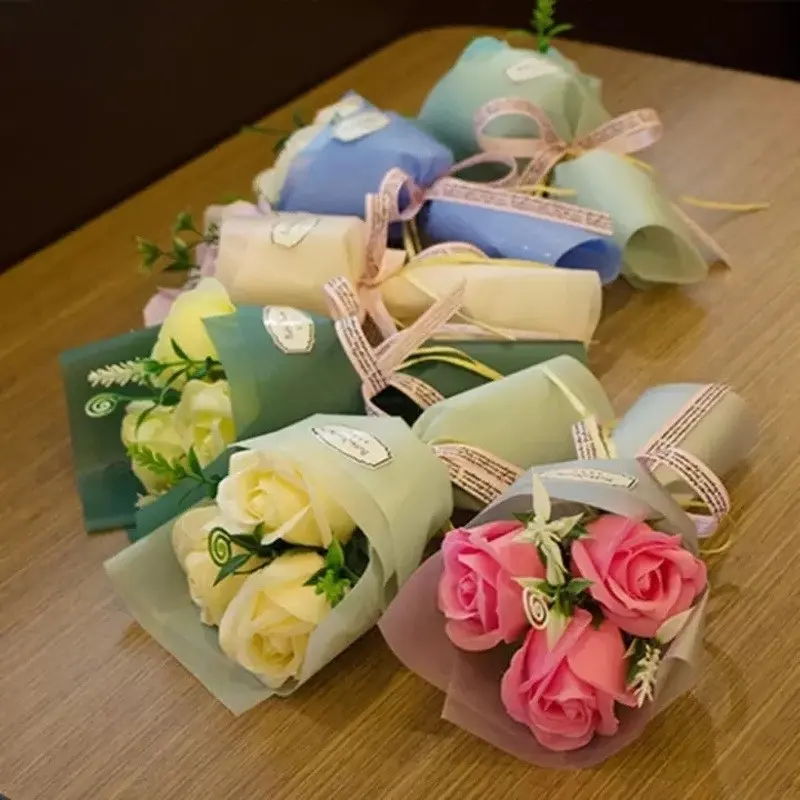 Hoa Xà Phòng Nhân Tạo Ba Đầu 24CM, Hoa Mô Phỏng Hoa Hồng Thực Tế Cho Ngày Của Mẹ, Ngày Nhà Giáo, Ngày Lễ Tình Nhân, Quà Tặng Cho Phụ Nữ 1