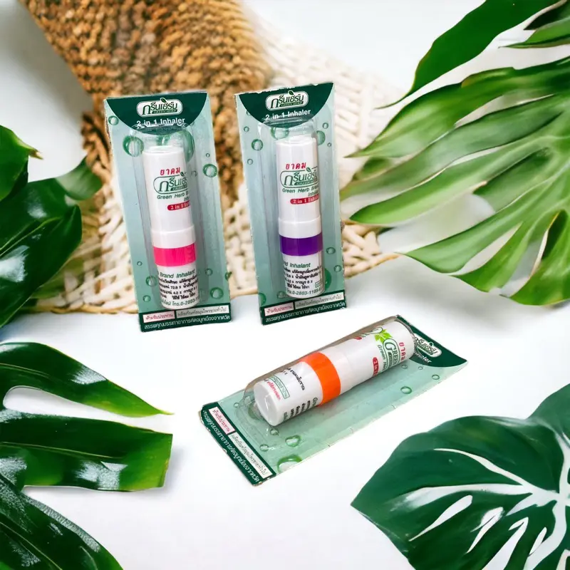 1 DẦU HÍT THÔNG MŨI BẠC GREEN HERB của THÁI LAN 1 ống 2 đầu