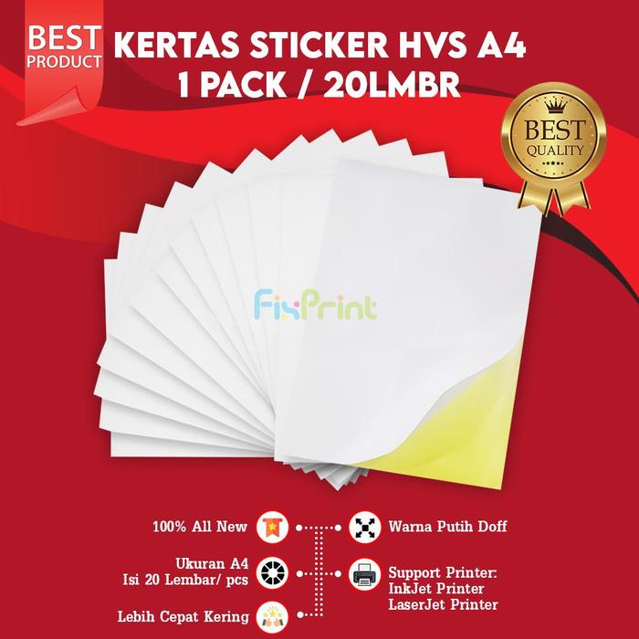 Sticker Paper Doff Jual Kertas Stiker HVS A4 Sticker Label Paper HVS A4 Doff Matte 1 Pack ...