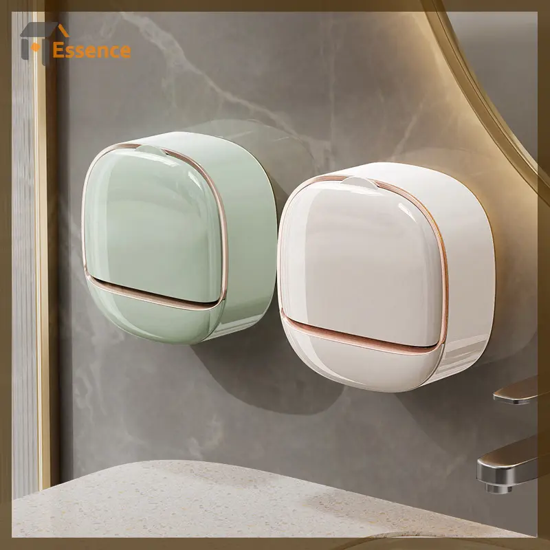 Kotak Sabun, Dipasang di Dinding, Tanpa Tebuk, Gred Tinggi, Penyimpanan Air Longkang, Sesuai untuk Isi Rumah, Bilik Mandi dan Tandas, dengan Rak Sabun, 1 Keping Soap